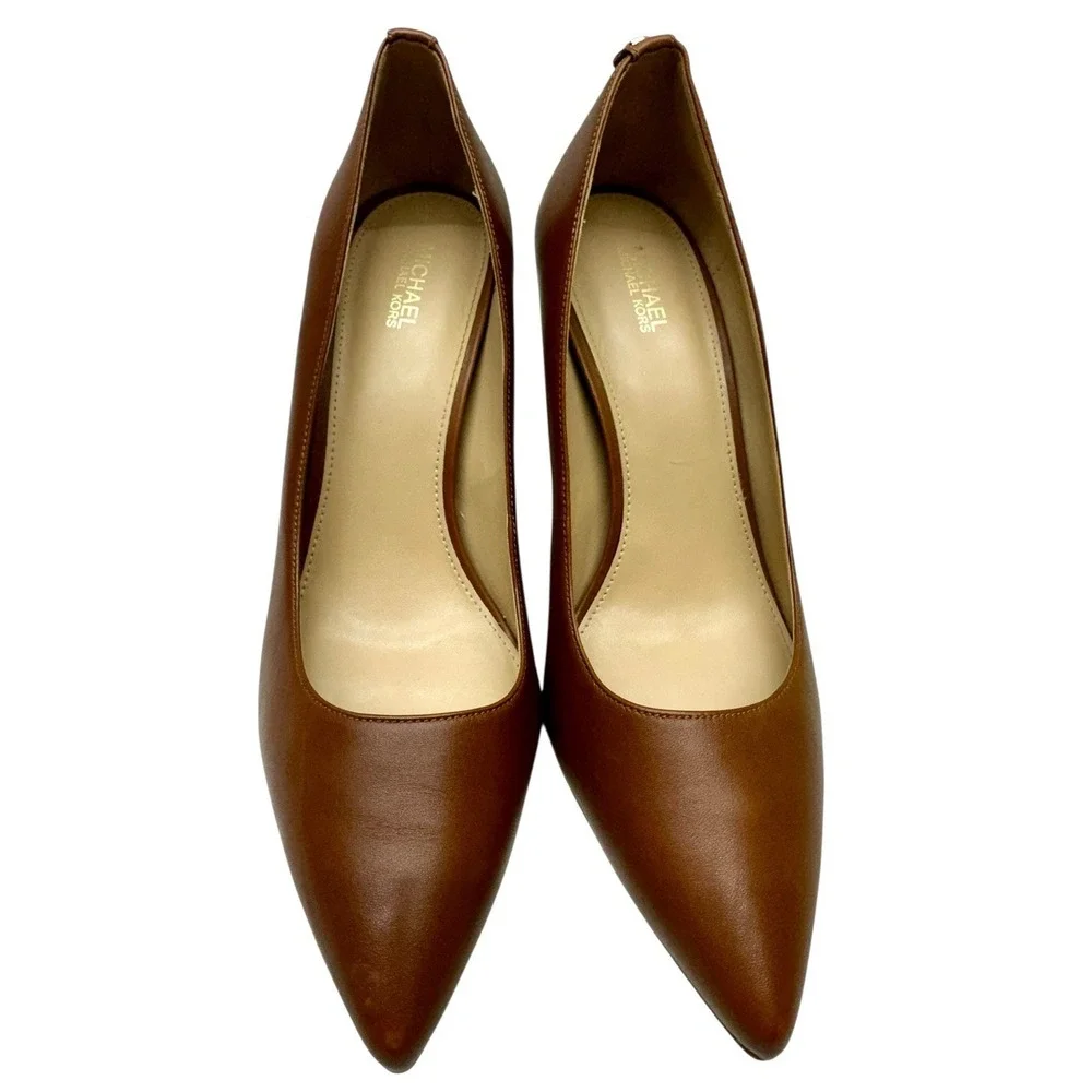 Michael Kors Dorothy Flex Pumps‎ Heels Leather Shoes Black Pointy Toe 8.5M EUC